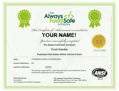 Always Food Safe - Food Manager Certification & Training